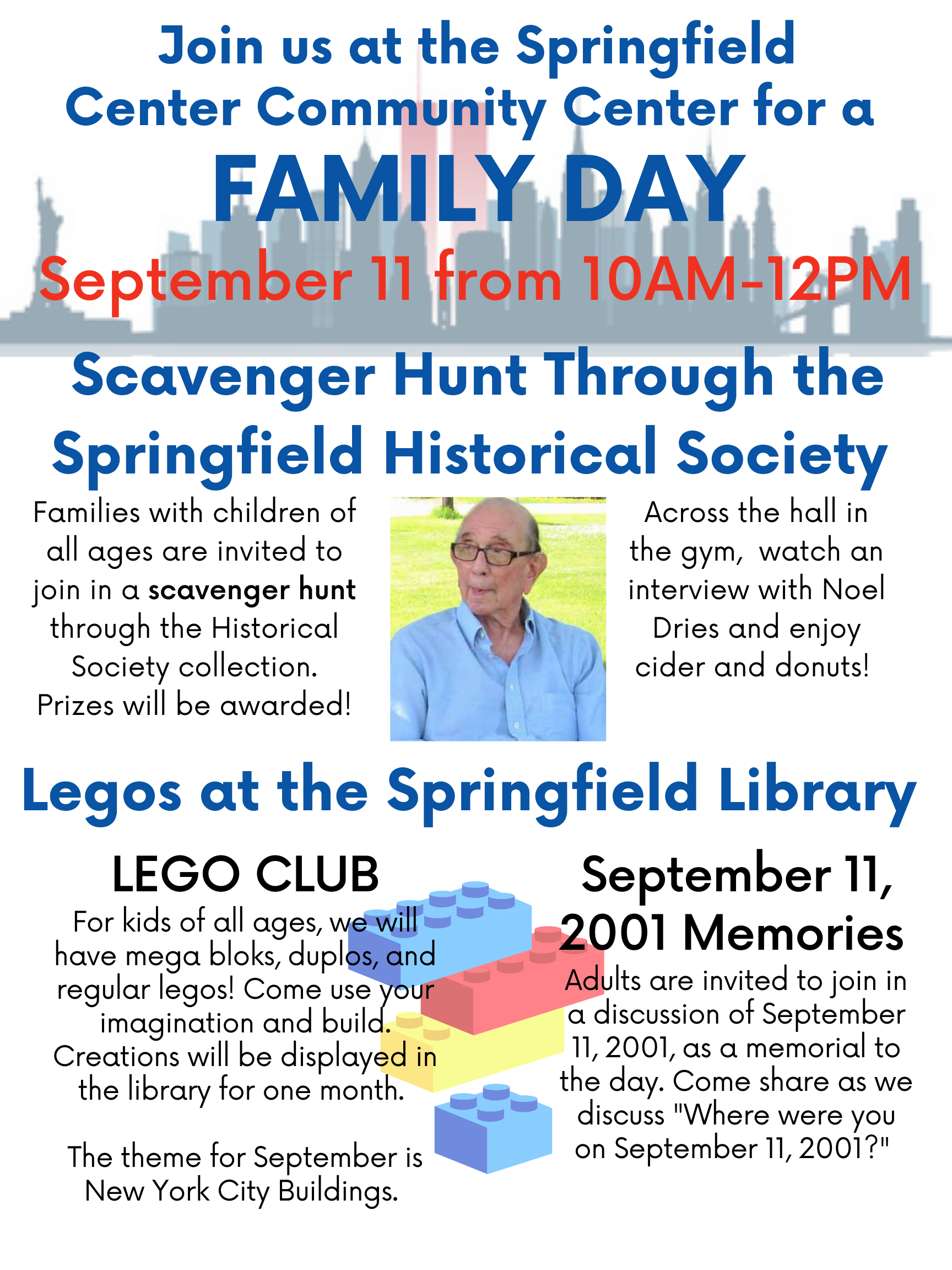 Family Day with Scavenger Hunt and Legos at Springfield Community Center @  |  |  | 